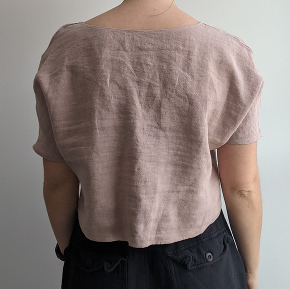 Linen Cropped Shirt - Picture 4 of 4